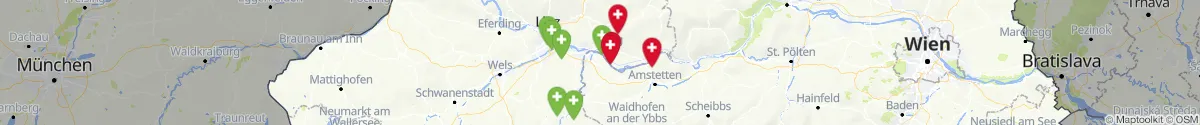 Kartenansicht für Apotheken-Notdienste in der Nähe von Sankt Nikola an der Donau (Perg, Oberösterreich)